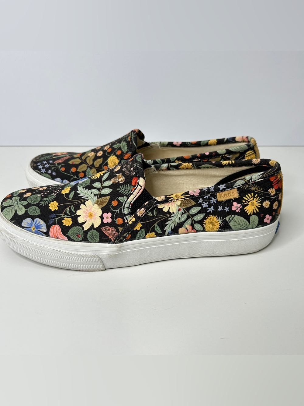 Keds X Rifle Paper Co. Floral Design Canvas Slip On Shoe size 8 - Picture 2 of 7